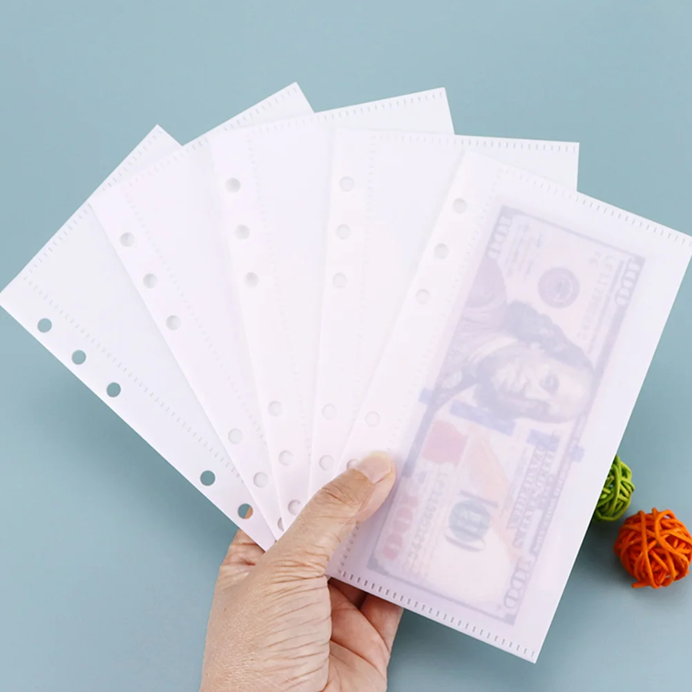 5 Pcs Loose-leaf Pp Bag Divider Daily Use Binder Pocket Portable Budget Book Reusable Accessory