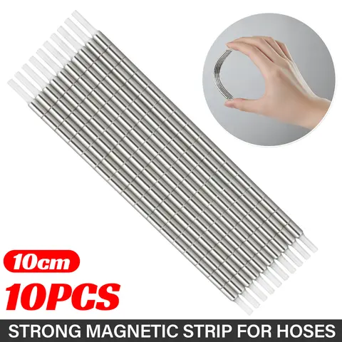 10PCS 10cm Tube-shaped Magnetic Snap Fastener Magnets Zippers Iron Cases for Bags Clothes Hats Flexible Tubes