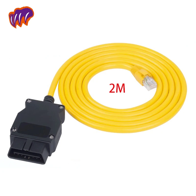 2M BMWai ENET ESYS Data Interface Cable OBDII F-Series Coding OBD2 Ethernet RJ45 Cable OBD Cable GI ICOM Remote Assistance Tool