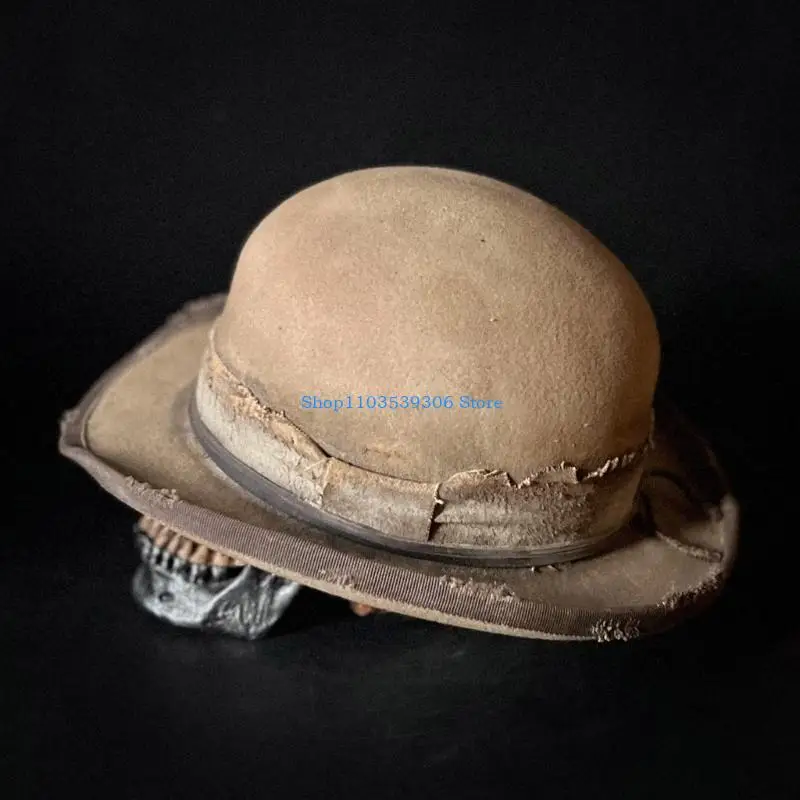 400A Vintage Maillard Homburg Panama Hat Victorian Age Western Porkpie Hat Top Hat for Dinner Outdoor Casual Wear
