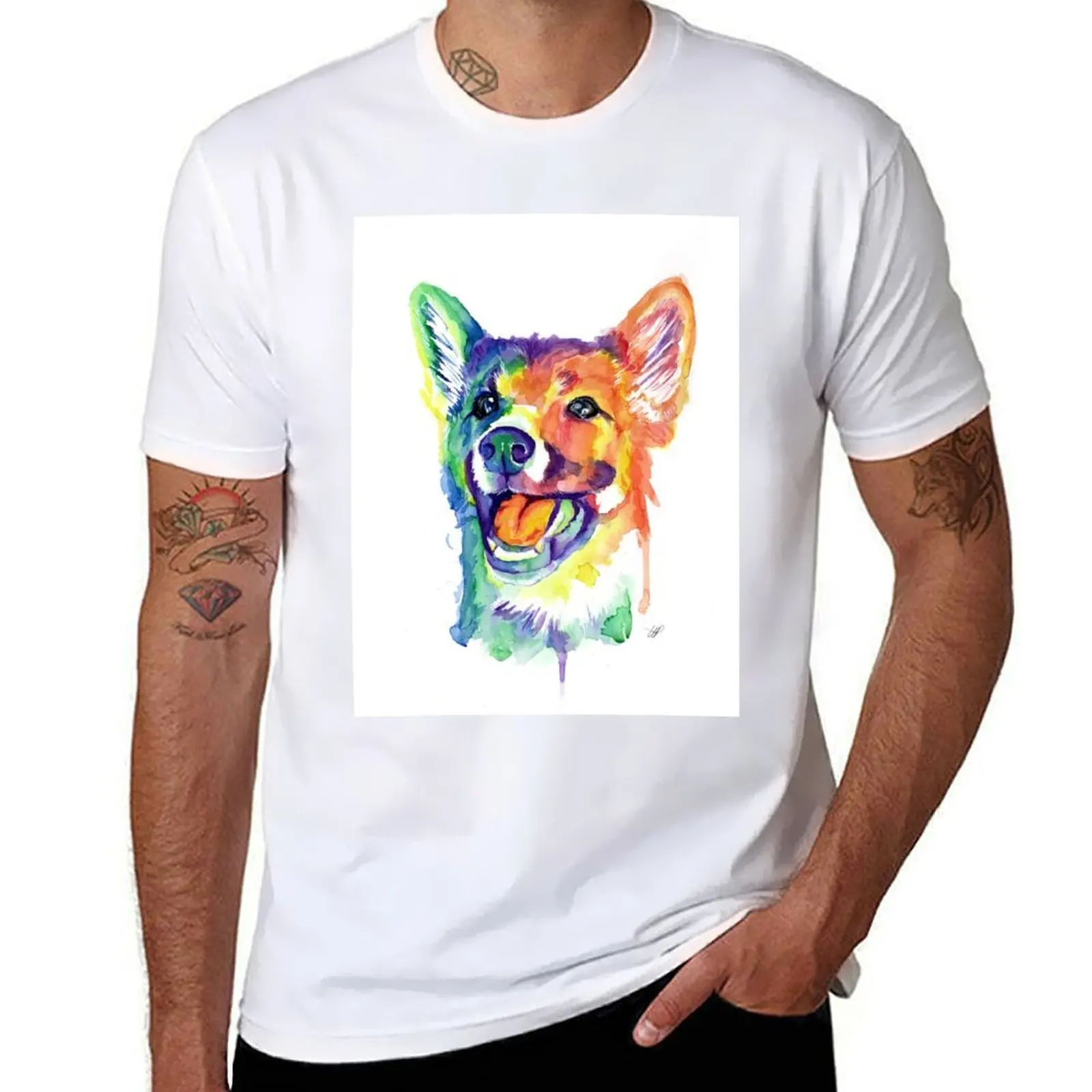 

Rainbow Dingo by @Hayley_Artistry T-Shirt cotton tshirt 100% funny t shirts cotton T-Shirt