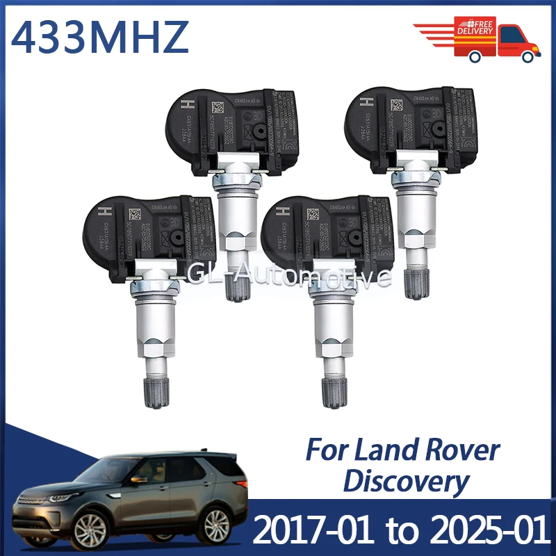 4PCS Reifendruck Sensor 433MHZ TPMS Sensor Für Land Rover Discovery 2004-2025 GX631A159AA LR021935 LR070840
