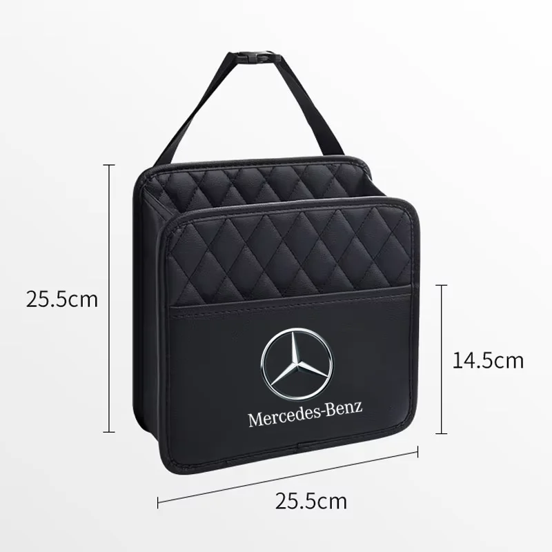 Multi-functional car seat back storage bag Leather storage bag For Mercedes Benz S320 W164 W203 W204 W168 C180 E320 A200 CLA CLK view 6