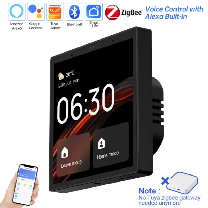 Bt multi-mode network intelligent central control screen, European standard 4-inch touch screen, Zigbee