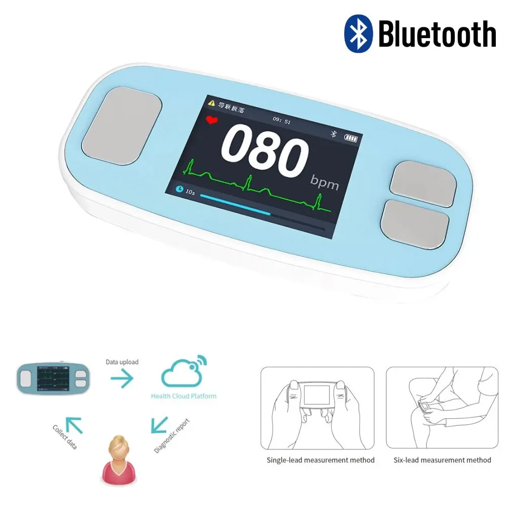 Contec PM20 Digital Portable ECG Monitor 6 Lead EKG Machine Bluetooth Mobile App