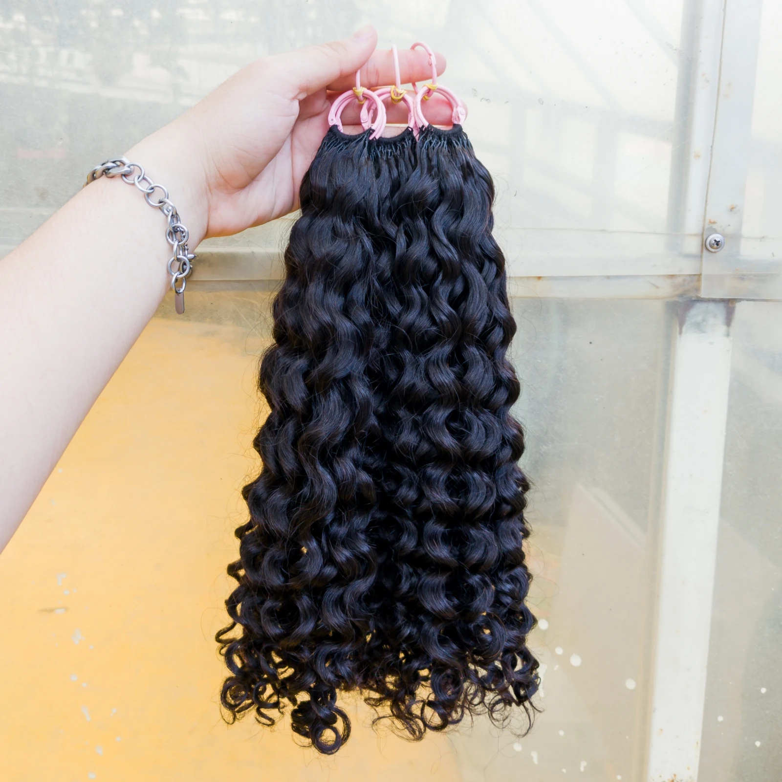 Vorgetrennte tiefe Wellen-Häkel-Menschenhaarbündel, unverarbeitete reine 100 % Echthaarverlängerung, 100 g/Lot für böhmische Stile