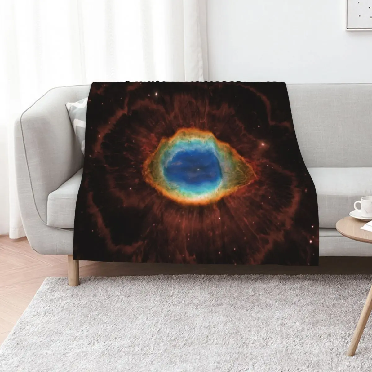Ring Nebula (no text only pic) Throw Blanket Luxury Thicken Retros Summer Bed Fashionable heavy to sleep Furry Blankets
