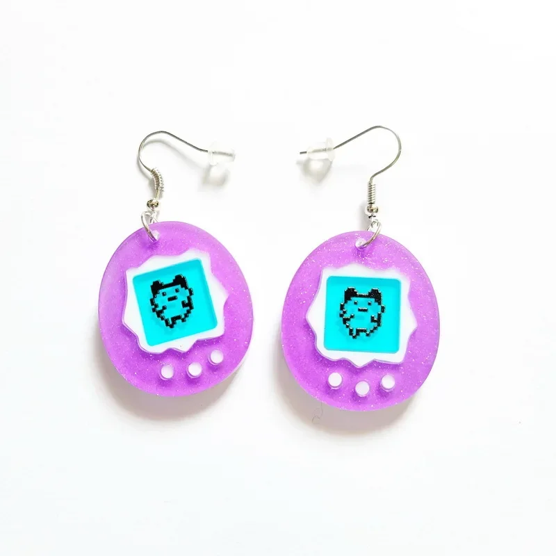 Fun Cute Simple Personality Earrings Girls Fashion Design Wacky Electronic Pet Egg Earrings Ladies Holiday Gift