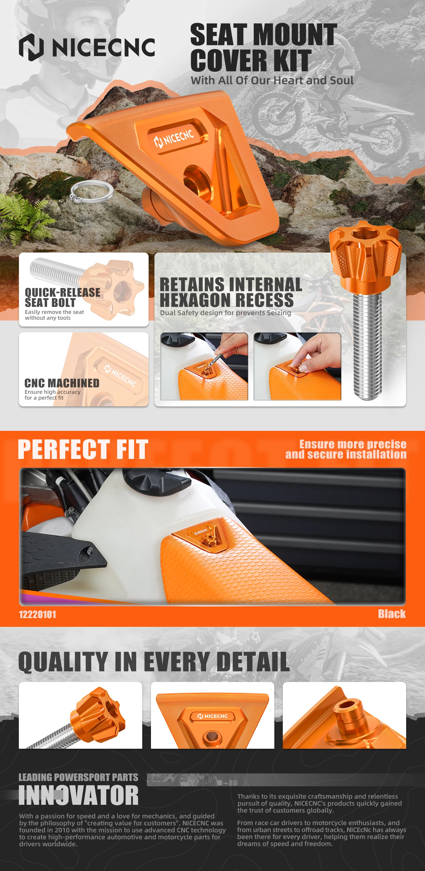 Sattelhalterung & Schnellspann-Sattelbolzen-Set für KTM EXC 300 EXC-F 350 SX 125 SXF 450 XCF XCW XCF-W XW-F 2024-2026 Aluminium – Detail 1