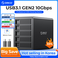ORICO 35 Series Type-C HDD Docking Station 10Gbps 5 Bay Large Capacity for 3.5 Inch Hard Drive Case for Altcoins Mining