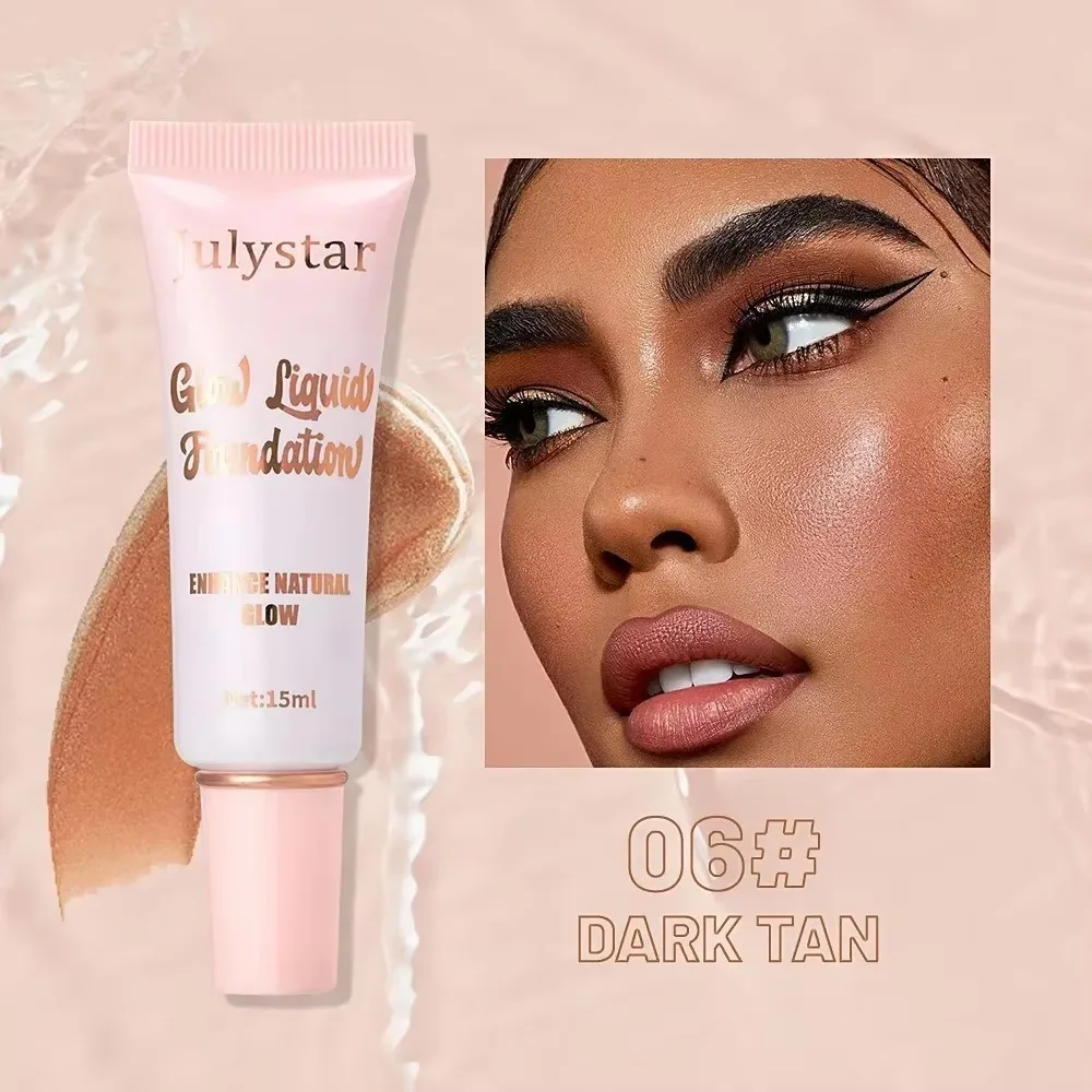 2025 كريم أساس سائل بيرليسسينت مقاوم للماء يدوم طويلاً عالي التغطية خافي عيوب البشرة سطع ثلاثي الأبعاد ظل كونتور للوجه والجسم