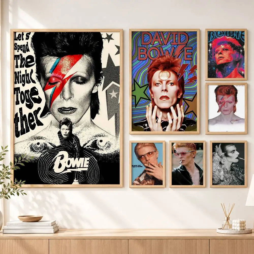1970s D-David B-Bowie Glam Rock Customizable HD Self Adhesive Waterproof Wall Art Poster