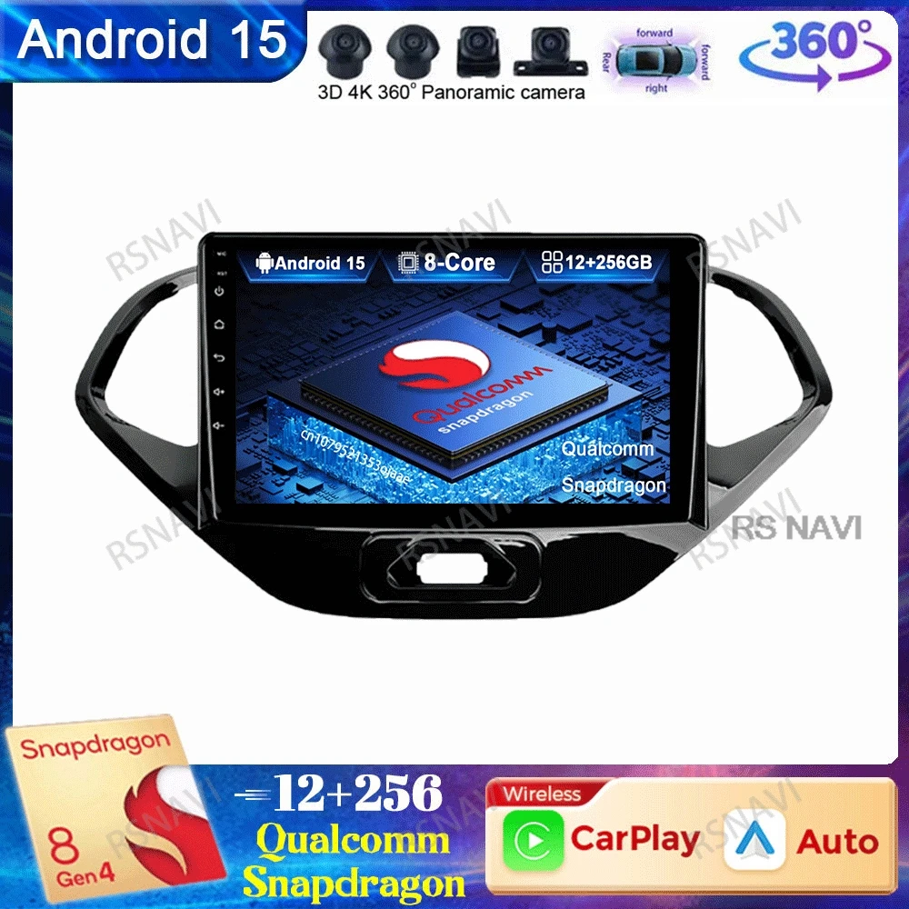 Car Radio Android 15 For Ford FIGO KA 2015 2016 2017 2018 2019 2020 5G WIFI Navigation RDS Qualcomm Head Unit Snapdragon BT DVD