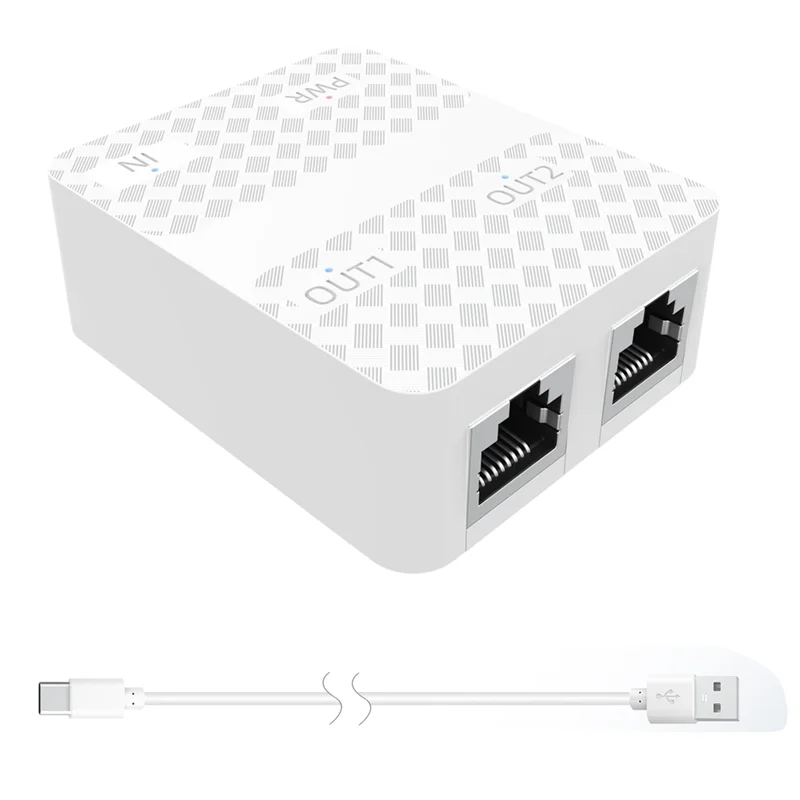 Divisor de Cable Ethernet AA84, 1 a 2, 1000Mbps, divisor de Cable de Internet, 1 en 2 salidas, divisor de red Gigabit de alta velocidad