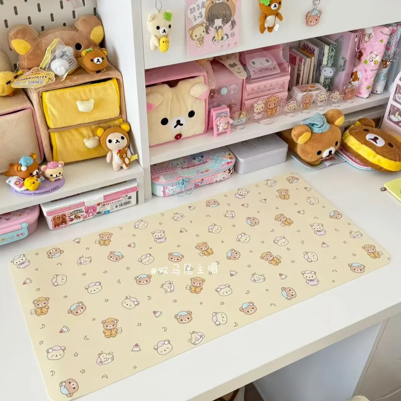 

Cute Bear Pu Leather Mousepad Office Desk Mat Mouse Pad Computer Speed Type Carpet Mat Player Laptop Keyboard Cartoon