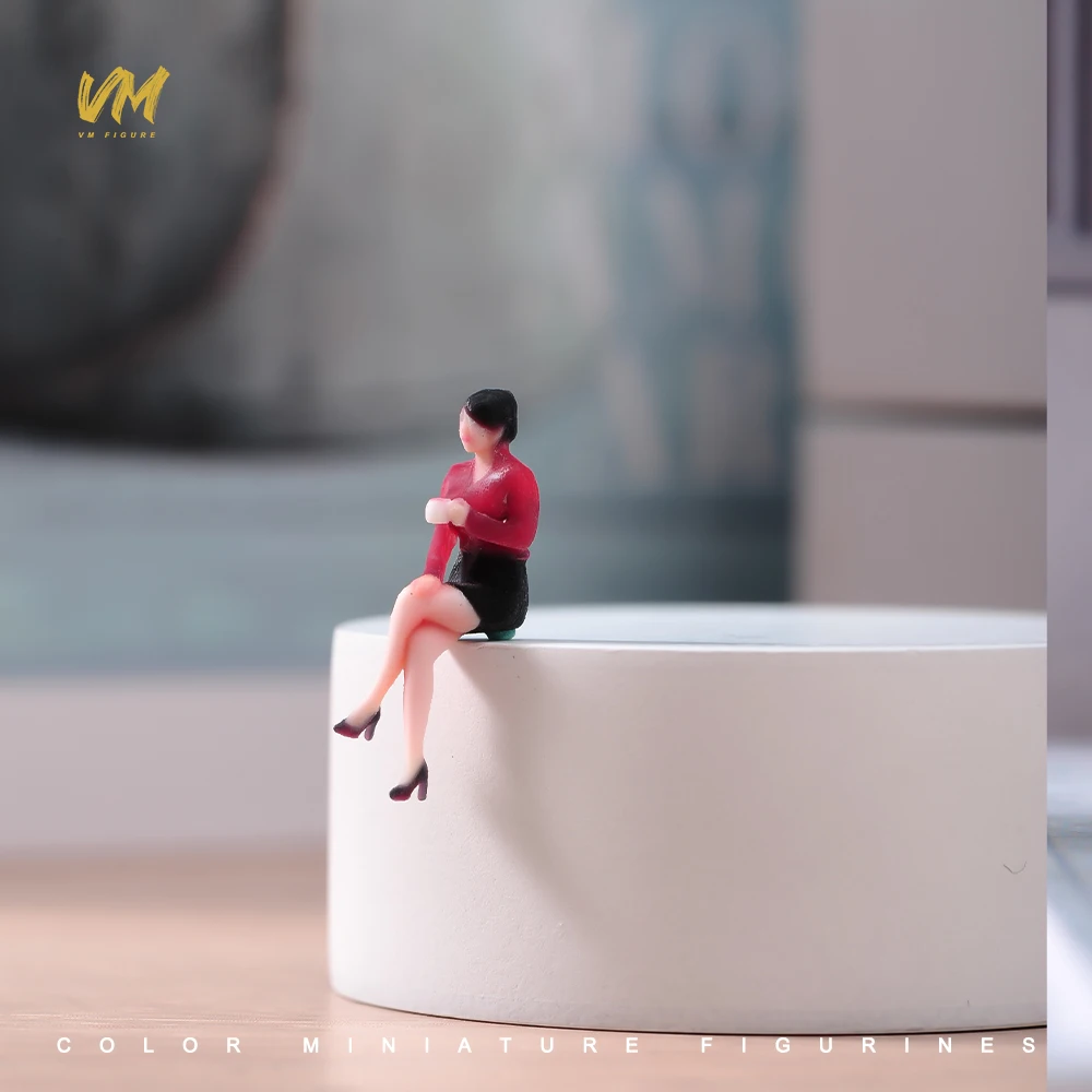 3D Miniatur-Figuren 1/64 Rennfahrerin Professionelle Fotografin Lässiger Mann Mädchen Szenerie-Requisiten Modellansicht Ornamente Fahrzeug-Dekoration – Detail 33