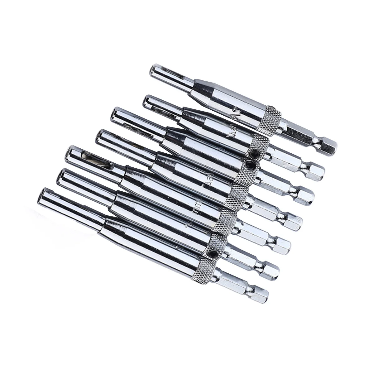 

7Pcs Door Hinge Drill Bits Set Self Centering Accurate Positions Automatic Chip Ejection for Woodworking Door Hinge Drill Bit