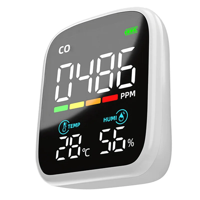 Mini CO Detector Plastic PV28 Smart WIFI 3-In-1 Indoor Air Quality Monitor, CO Temperature Humidity Meter Monitor CO Tester