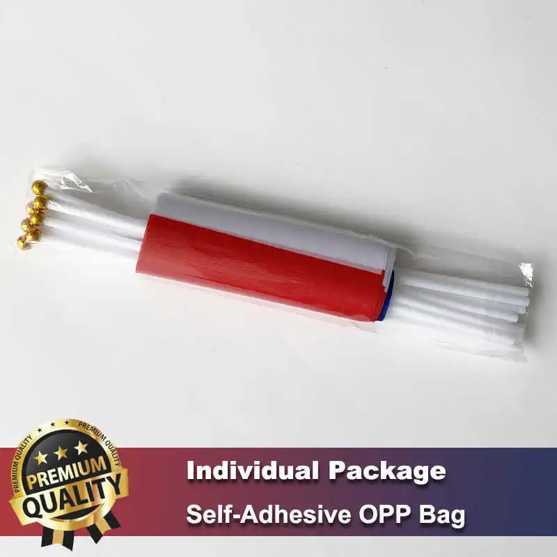 10PCS French Flag France 14x21cm Polyester Printed Hand Held Mini Stick Gallic Flags With Flagpoles Decoration Celebration Sport