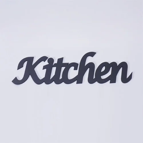 Kitchen Script Door Plates Different Size Acrylic Mirror Wall Sticker Design with Self-Adhesive Glue Home Decor