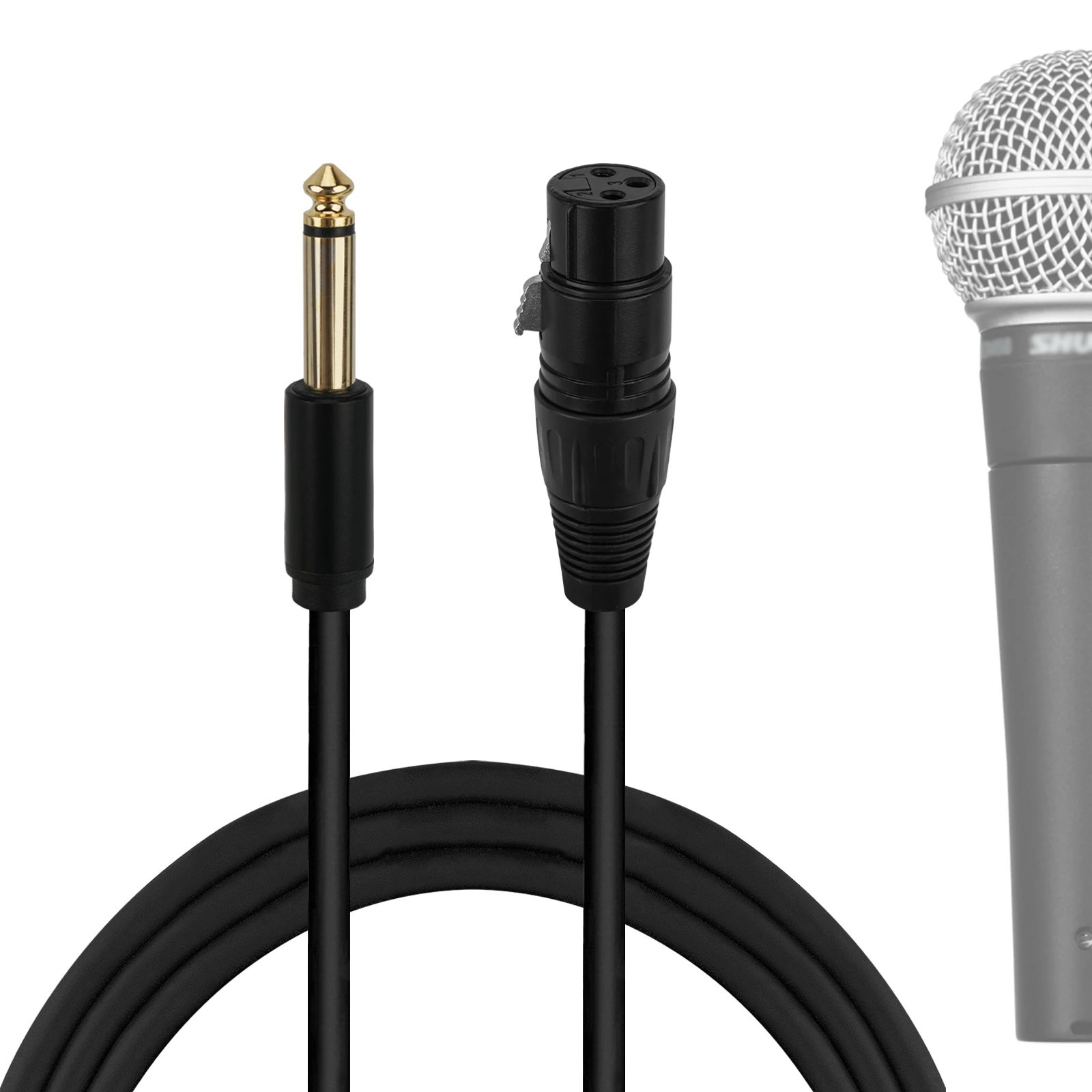 Geekria for Creators 6.35 mm (1/4 Inch) to XLR Female Microphone Cable 6.6 ft / 200 CM, Compatible with Shure SM58, SM57, SM48