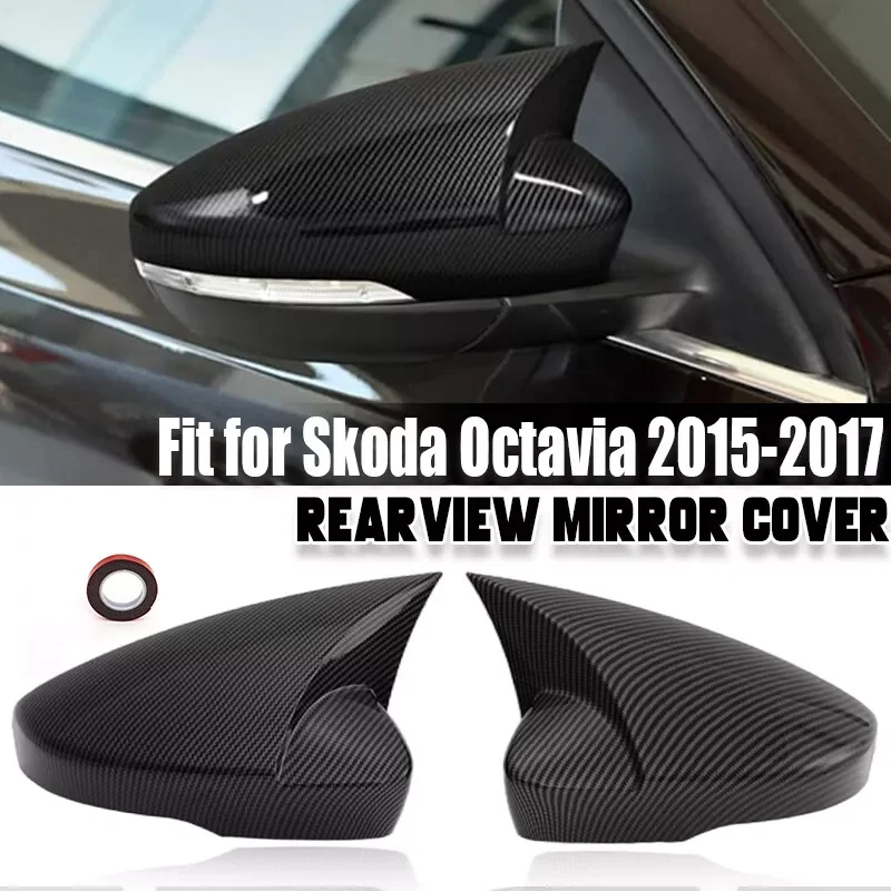 Pair Car Side Wing Rearview Mirror Cover For Skoda Octavia Mk3 A7 5E 2014 2015 2016 2017 2018 2019 For VW T-ROC 2017-2019