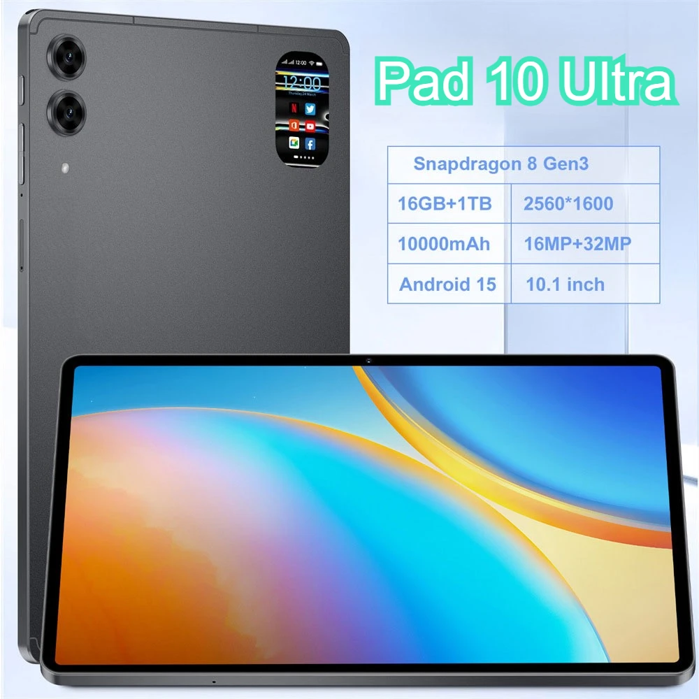 

Совершенно новый планшет Pad 10 Ultra 10,1 дюйма, 20000 мАч, аккумуляторная вкладка, глобальная версия, Android, 22 ГБ + 2 ТБ, планшеты, 4G, 5G, Dual SIM, WIFI для детей, ПК