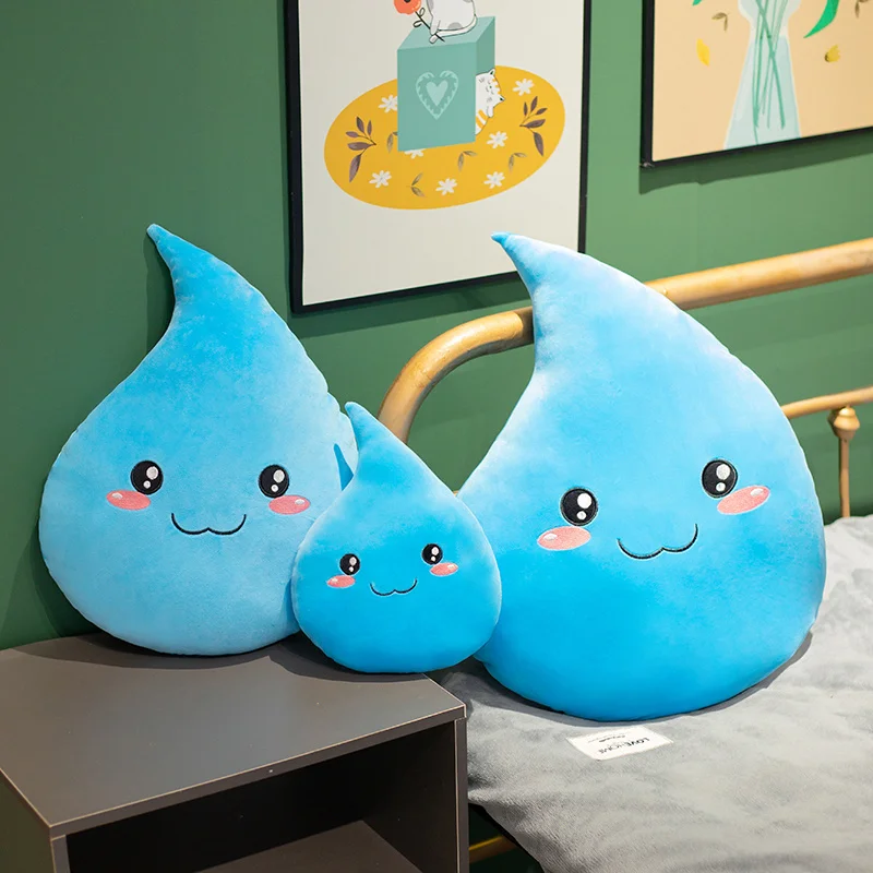 NewCreative Cartoon Simulation Water Drop Plush Pillow Cute Stuffed Plushies Doll Anime Game Soft Kids Toys for Girls Home Decor