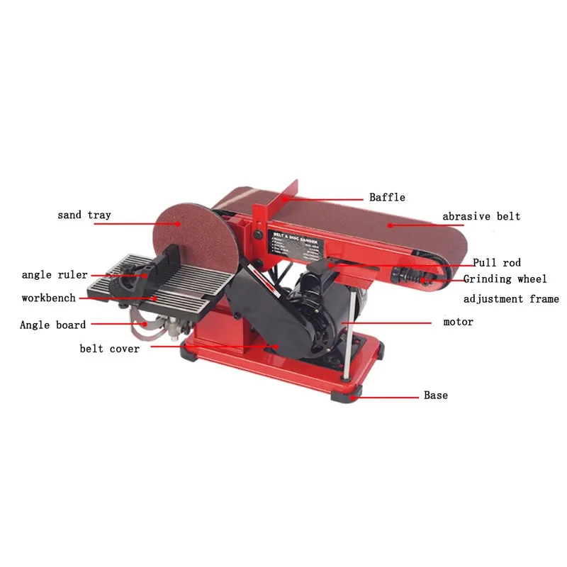 220V 350W Multifunctional Electric Belt/Disc Sander Home Polishing Sander Desktop Knife Grinder Grinder