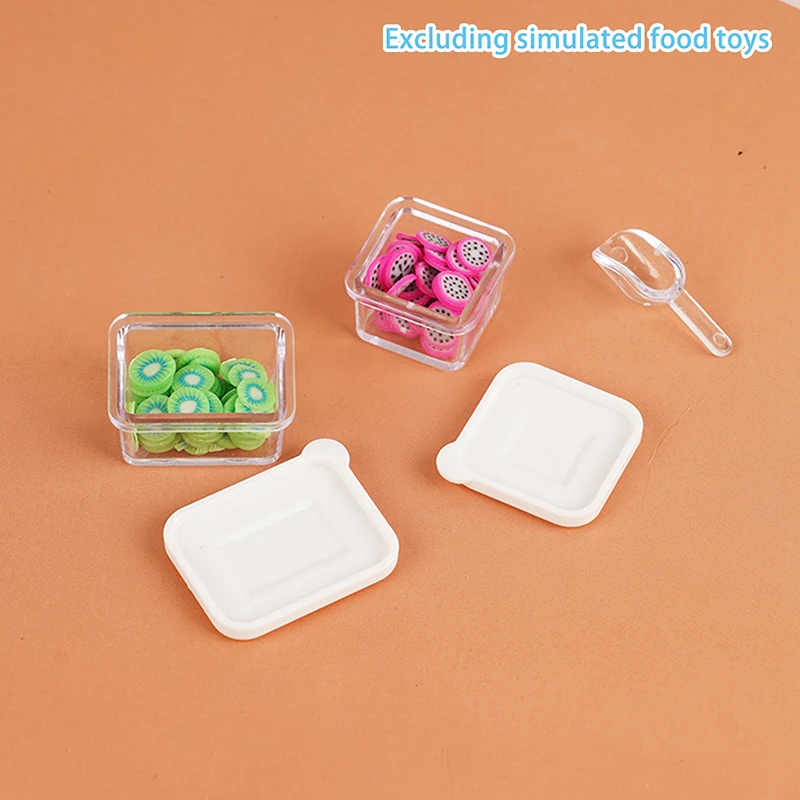 1Set Playhouse Toys 1: 12 Doll House Cartoon Mini Refrigerator Miniature Food Play Kitchen Scene Pocket Furniture Model