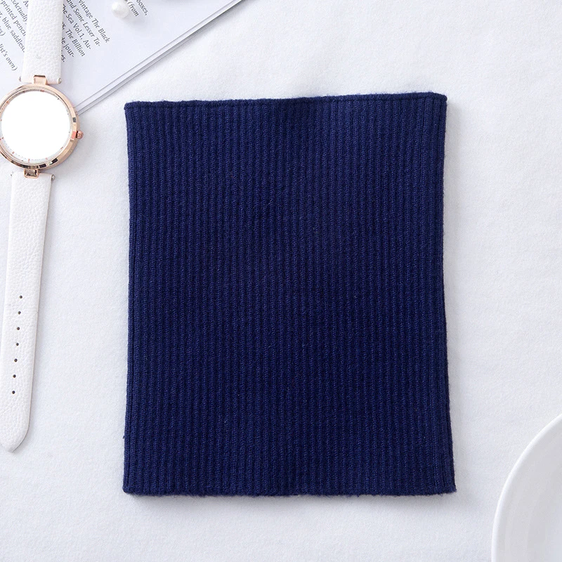 Covering Winter Scarf Women Fleece Ring Bandana Knitted Warm Solid Scarf  Neck Warmer Thick Cashmere Hot Handkerchief Ski Mask