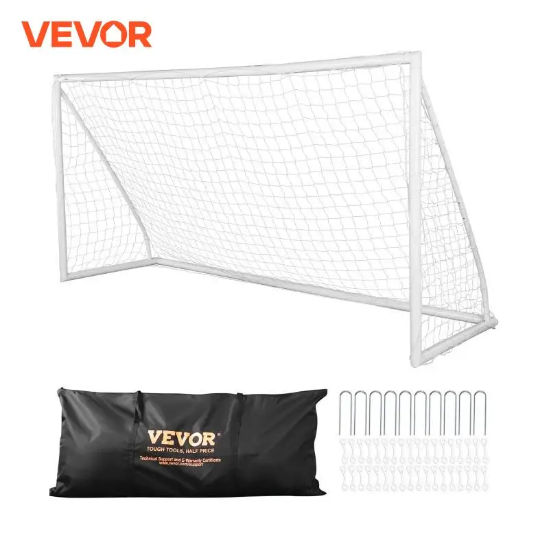 VEVOR 12x6FT Portable Soccer Goal Soccer Net 1 Pack For Adults Kids Training All-Weather Outdoor Soccer Goals with Carry Bag