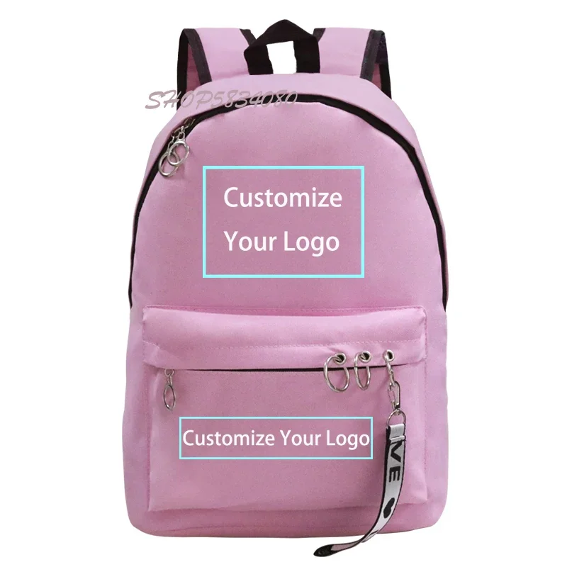 Ribbon Backpack Customize Your Logo Image School Bags DIY Bags Teens Back To School Shoulder Bag Girls Boys Backpacks Women Bags