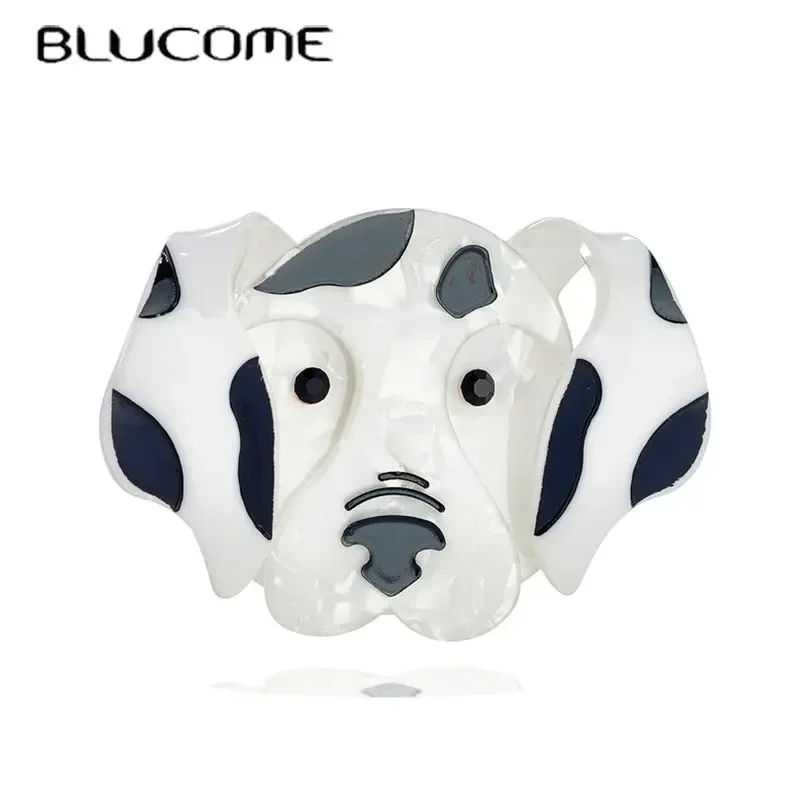 Blucome Fashion Dalmatian Dog Acrylic Brooches For Women Cartoon Resin Animal Brooch Jewelry Pin For Scarf Clothes Decoration