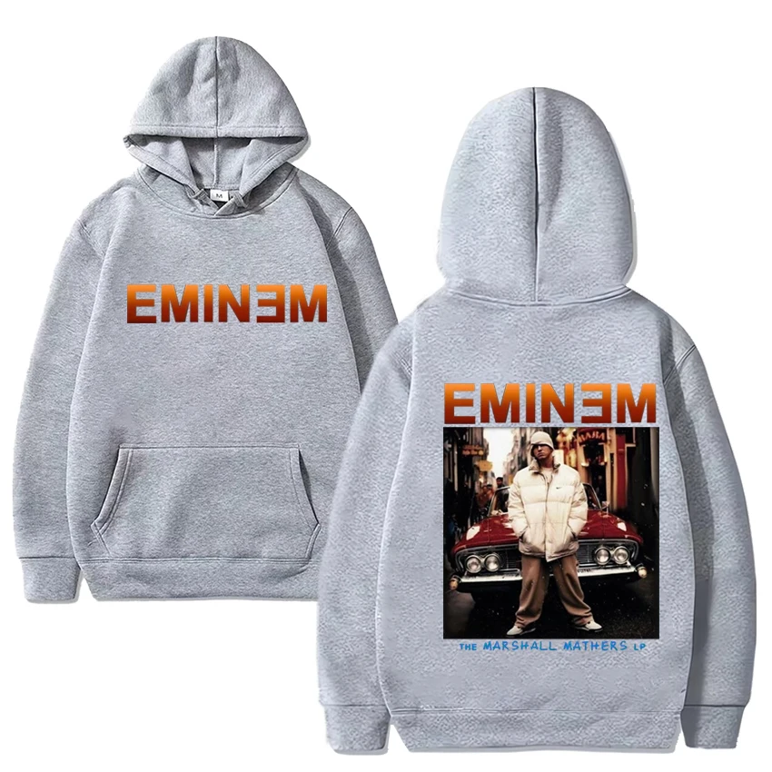 Hot singer Eminem Music vintage Double Sided print Hoodie Men Women Casual Loose Sweatshirt Unisex Fleece Long sleeve pullovers