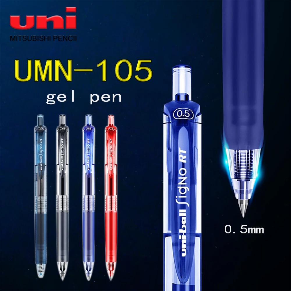 

6PCS Japan UNI Gel Pen UMN-105 Click Action 0.5mm Bullet Tip Quick Dry Office Accessories Stationary Back To School Anime