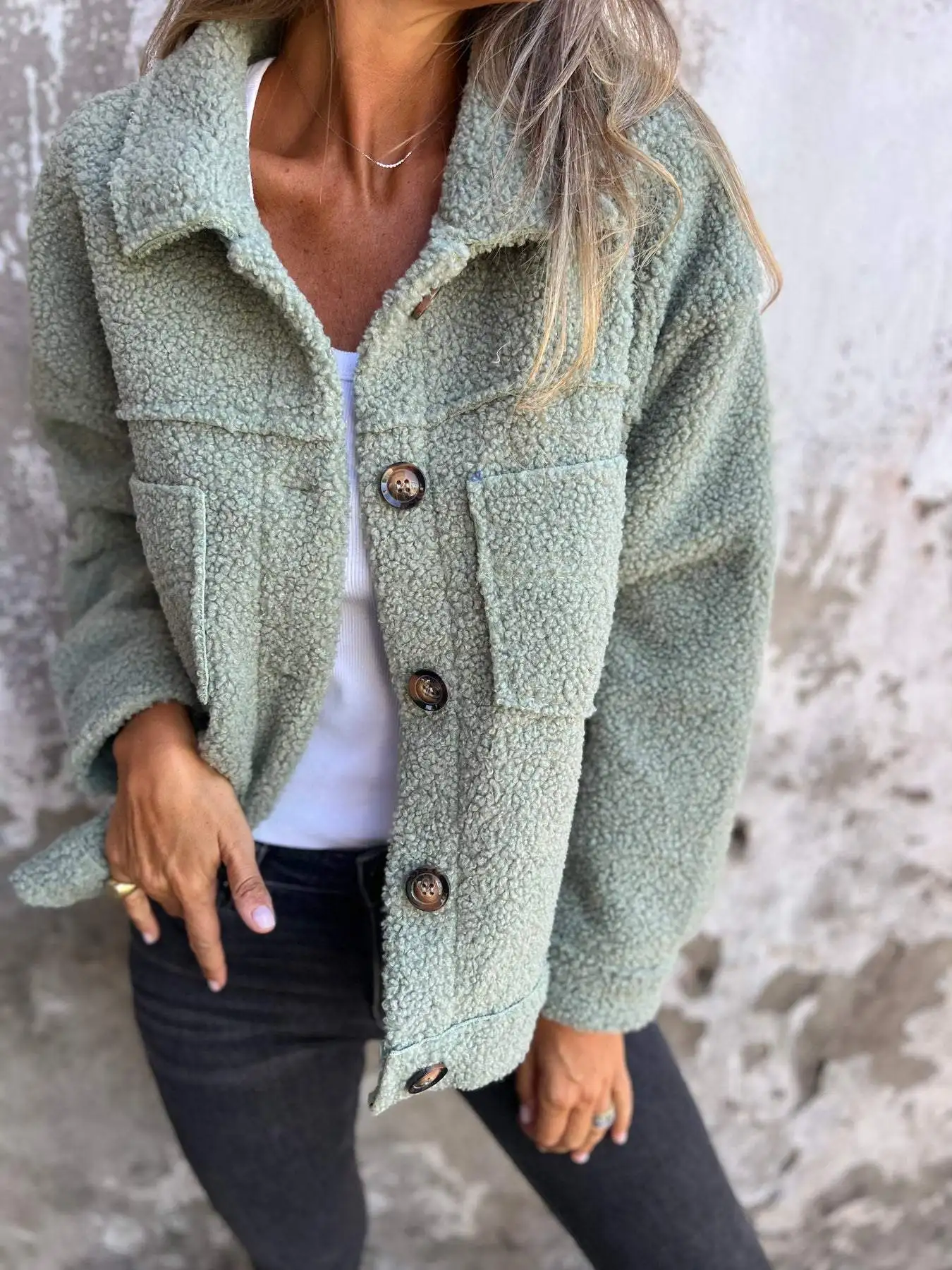 Lamb Wool Coat Women Autumn Winter Outerwear Warm Short Jacket