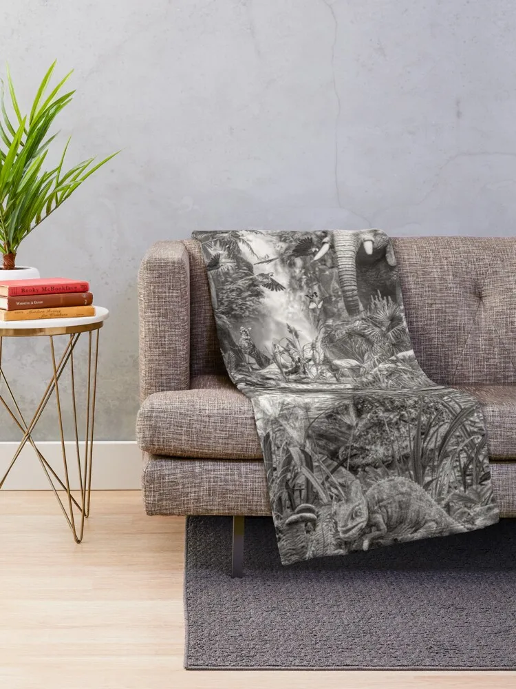 Into the Jungle Monochrome, Throw Blanket Blankets Sofas Of Decoration bed plaid Extra Large Throw Blankets