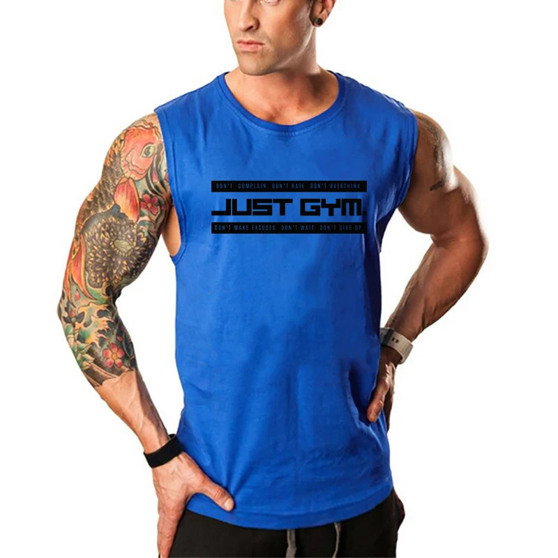 Summer Men Running Vests Cotton Sleeveless Breathable Workouts Gym Tank Top Fitness Bodybuilding Casual Jogging Undershirt Vests