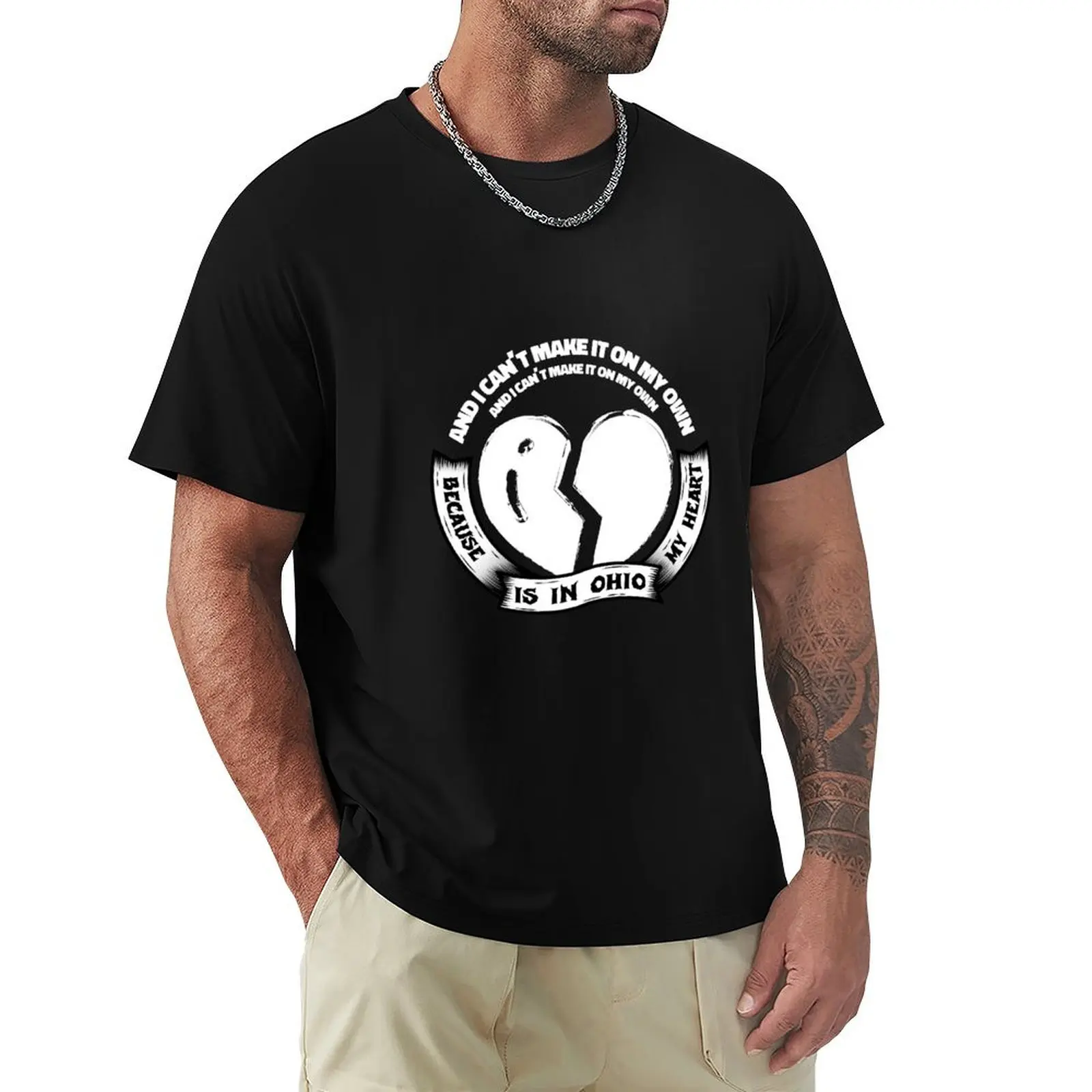 Ohio Is For Lovers Emo Quote Phrase Broken heart Corazon Roto Hawthorne Heights - White T-Shirt Holiday Party Tee Shirt