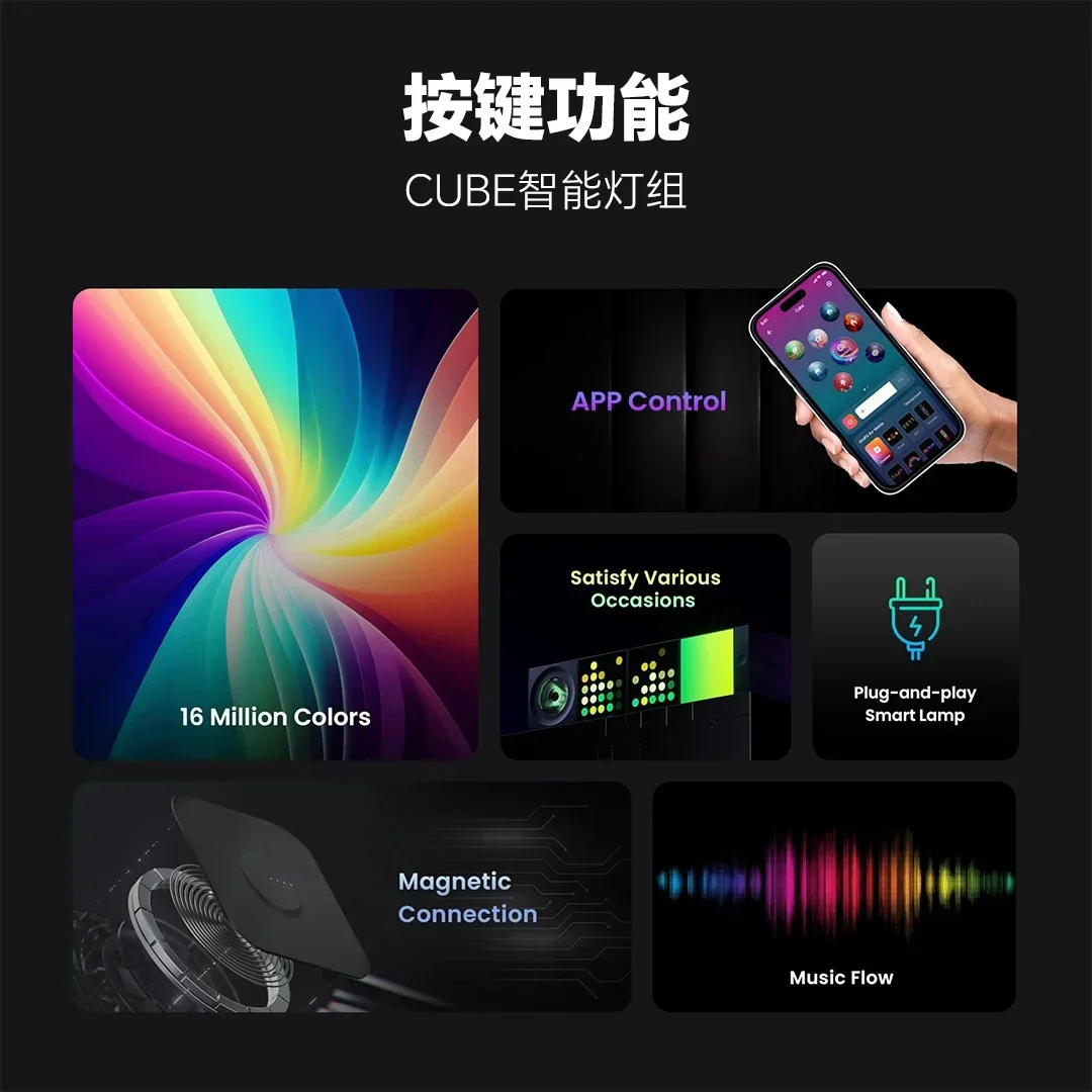 Smart led Rubik's Cube light CUBE dot matrix colorful color-changing desktop ambient light Homekit