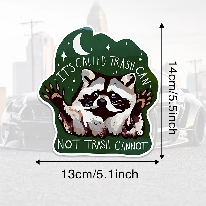 

1pc Raccoon-Themed Durable Sticker - Weatherproof & UV Resistant - Perfect for Car, Phone & Laptop - Ideal Christmas Gift