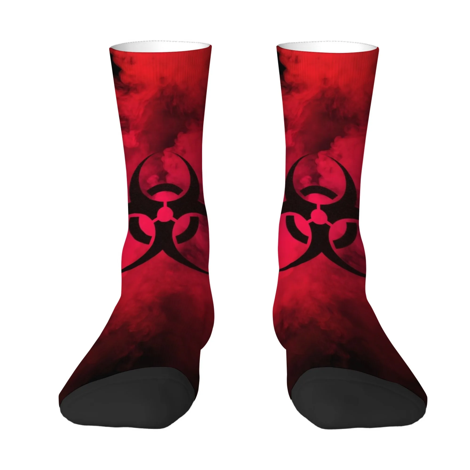 

Biohazard Novelty Men's Socks Dark Punk Style Retro Casual Comfortable Fashion Socks Crazy Street Hip-Hop Funny Socks Party Gift