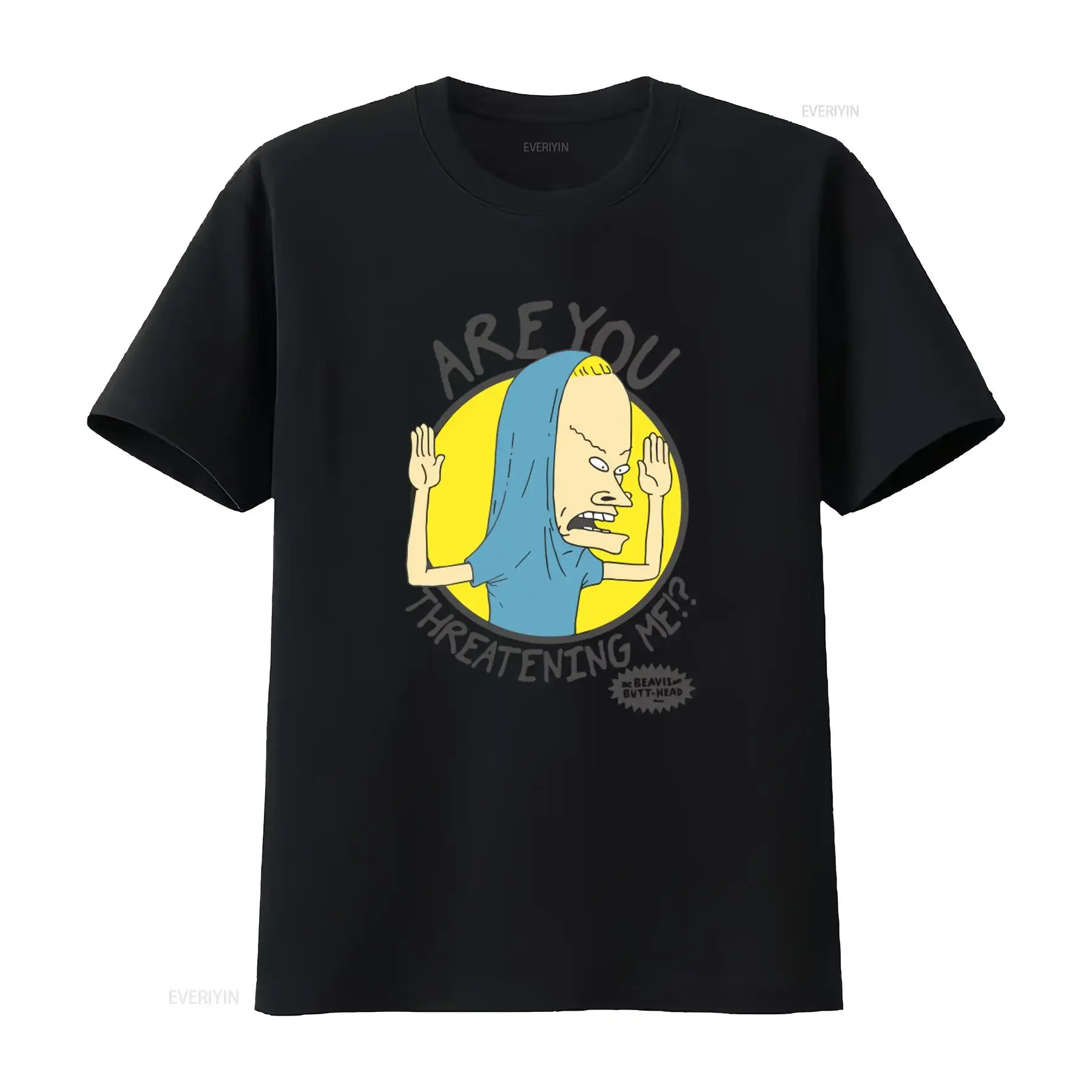 Beavis and Butthead Cornholio Threatening Me Men's T Shirt MTV Cartoon Comedy  vintage Washed designer clothes Versatile homme
