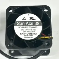 Sanyo Denki 9GA0312P3K0051 ventilador de refrigeración de servidor de 4 cables, DC 12V, 0.62A, 38x38x28mm