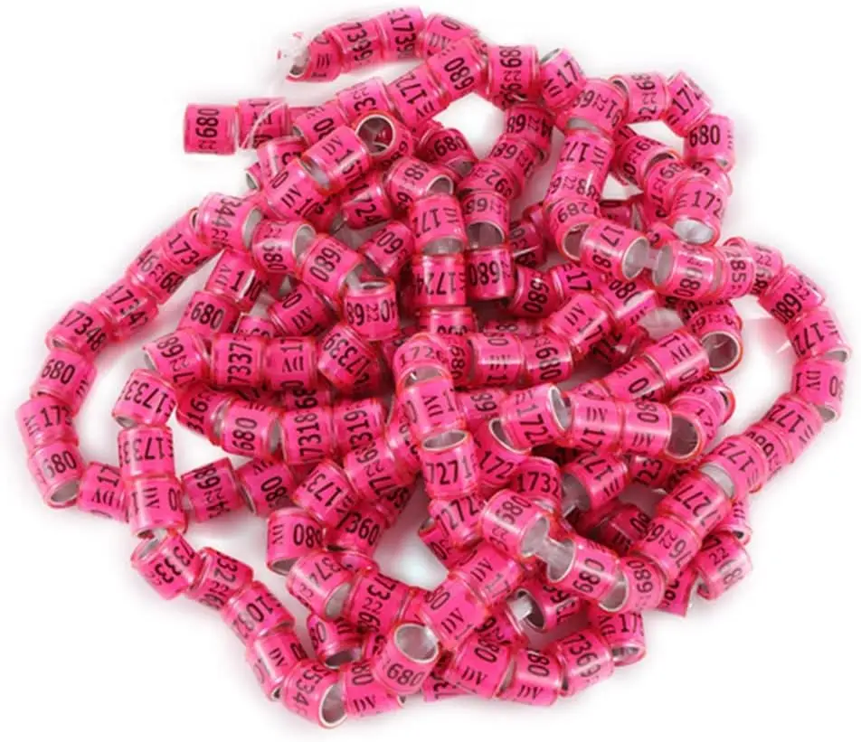 Customized Product 100x Custom Made Aluminium Pigeon Leg Ring Have sth Custom-Made Numbered 8mm Dove Foot Bands Identification