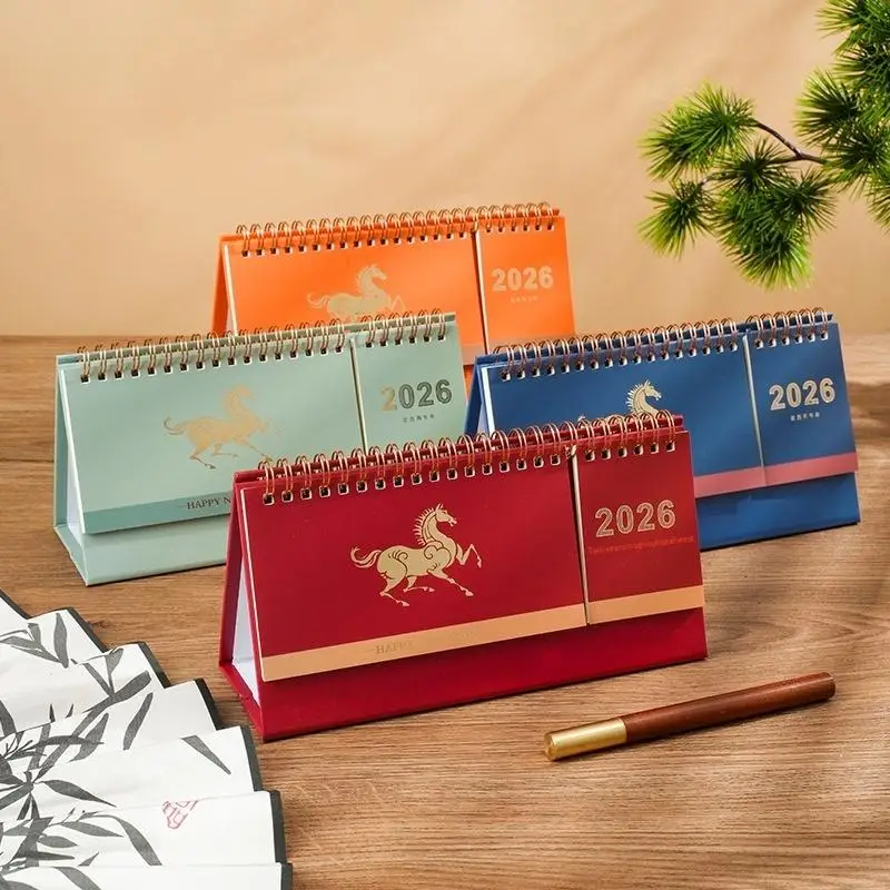 

Настольный календарь с возможностью записи, настольный календарь на 2026 год, портативный складной настольный календарь, академический планировщик, украшения стола