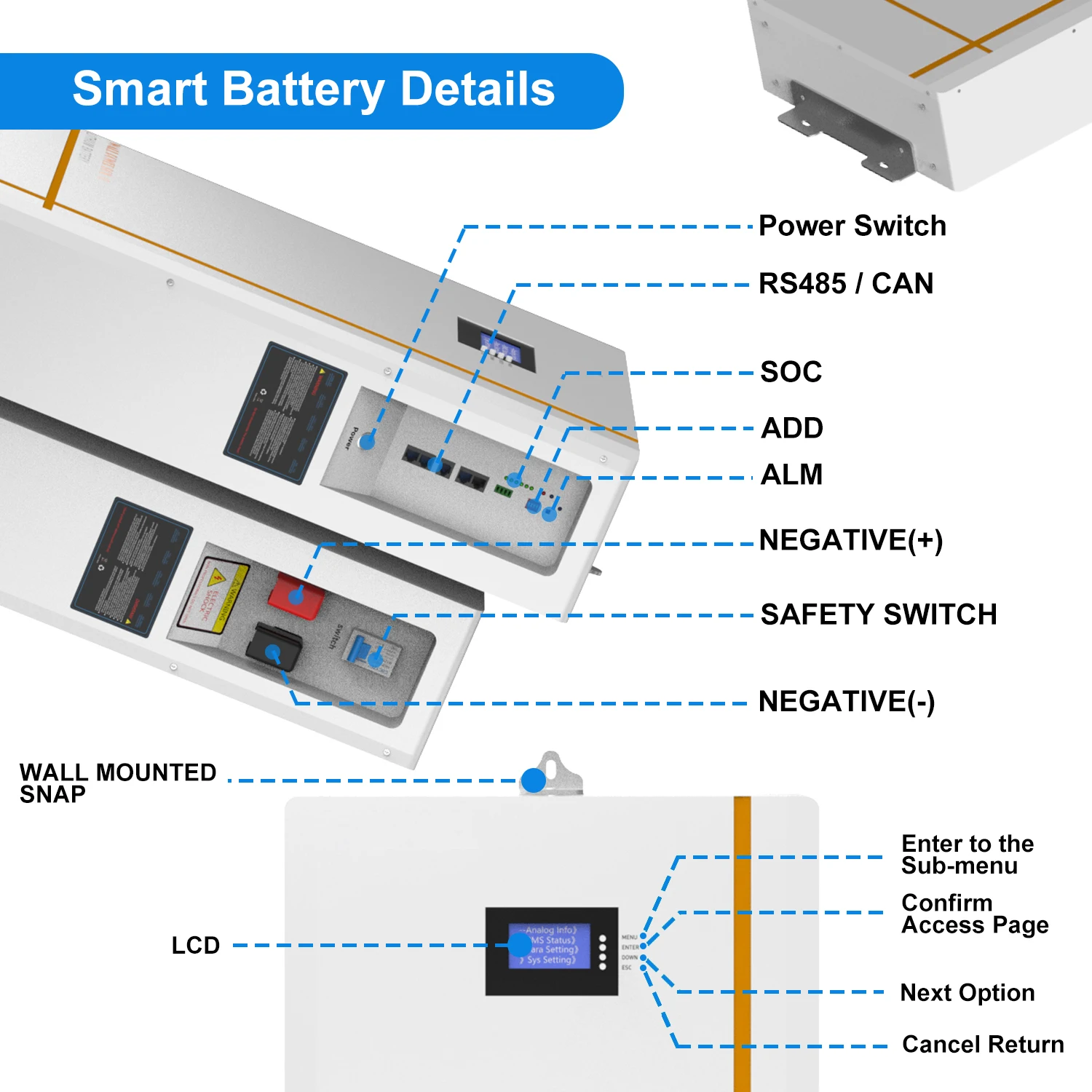 Best Selling Powerwall 5kWh Battery 53.2 v 200ah 280ah 100ah Wall Mounted Home 48v 10kWh Solar Storage LifePO4 Battery