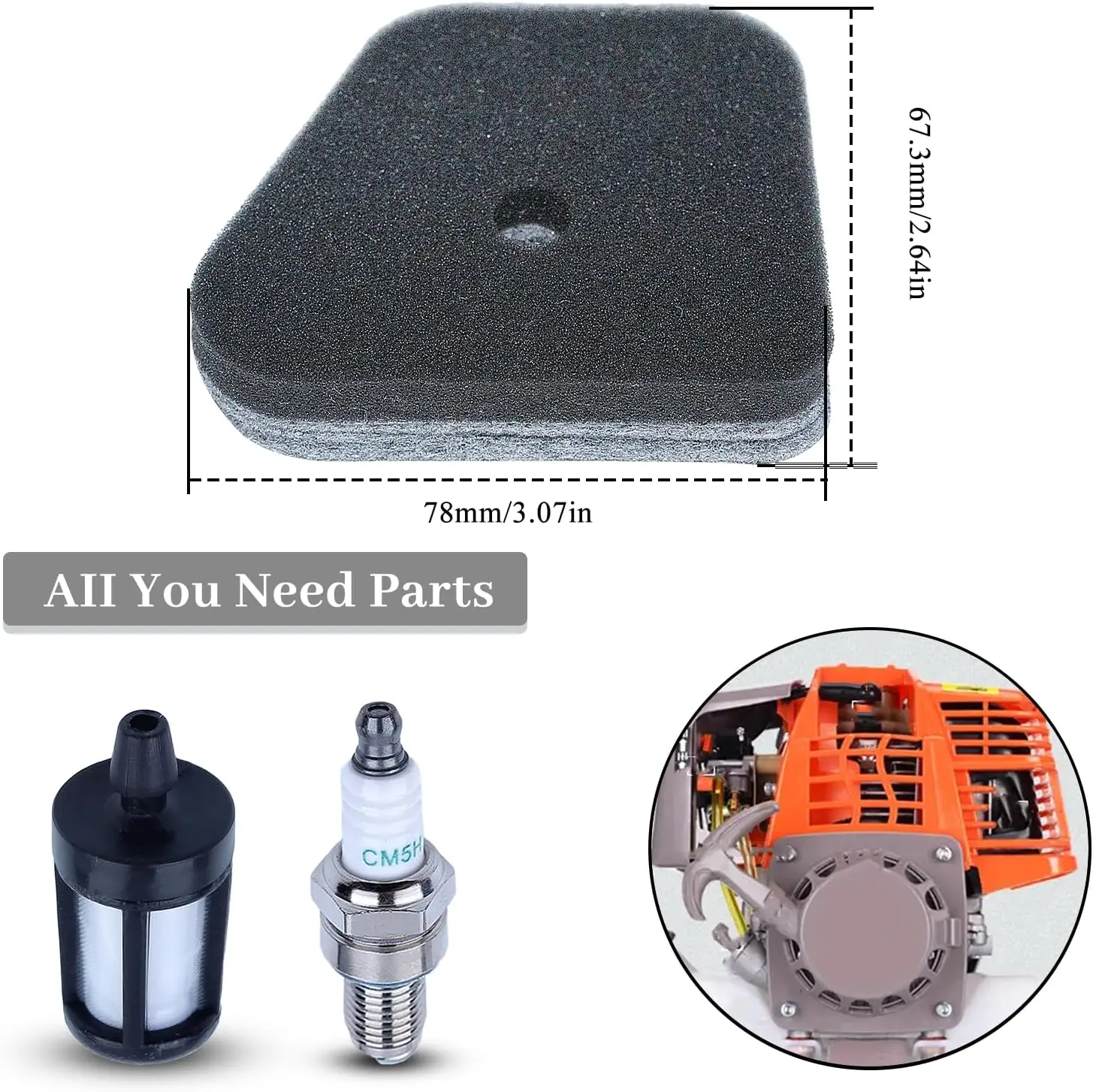 Luft Kraftstoff Filter Zündkerze Kit Für STIHL FS87 FS90 FS100 FS110 FS130 HT100 HT101 KM100 KM110 KM90 HL90 HL95 Trimmer Teile ﻿