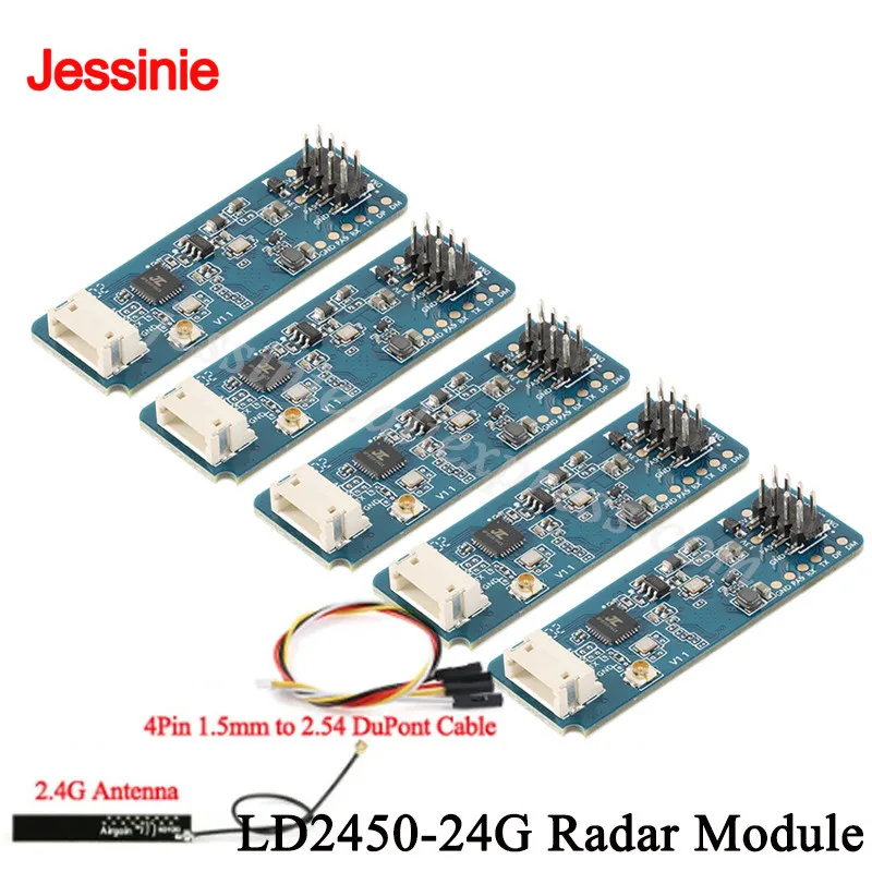 5pcs/1pc LD2450 24G MM Wave Human Body Motion Tracking Trajectory Radar Sensor Module HLK-LD2450 Sensing Distance 8M Smart Home